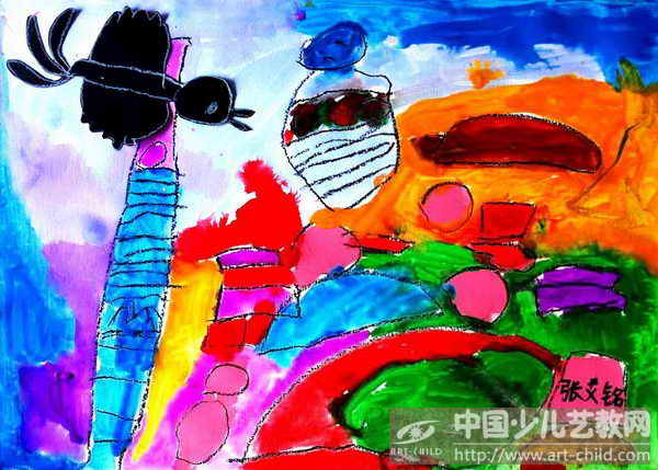 乌鸦喝水——《少儿画苑》国际少儿书画大赛作品赏析