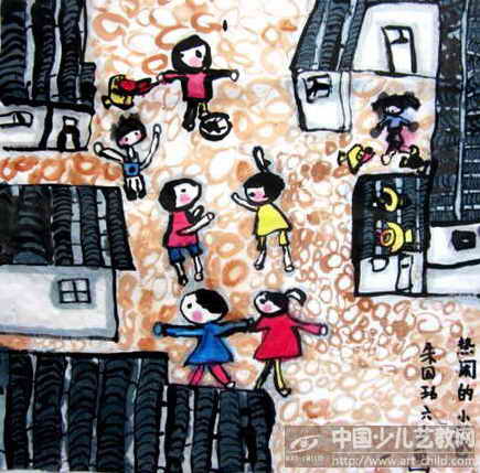 小巷真热闹——《少儿画苑》国际少儿书画大赛作品赏析