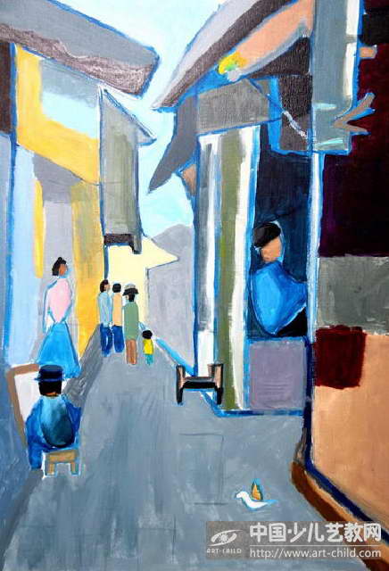 小巷——《少儿画苑》国际少儿书画大赛作品赏析