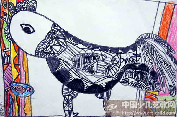 公鸡——《少儿画苑》国际少儿书画大赛作品赏析