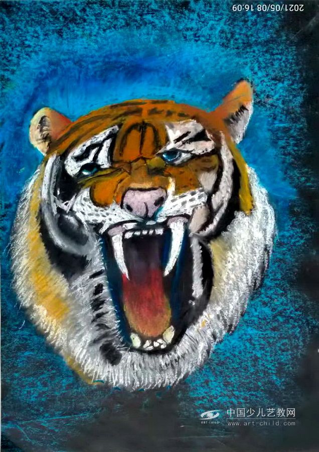 老虎—《少儿画苑》国际少儿书画大赛作品赏析