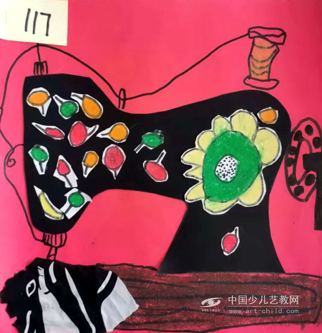 缝纫机—《少儿画苑》国际少儿书画大赛作品赏析