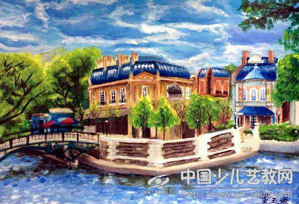 湖畔——《少儿画苑》国际少儿书画大赛