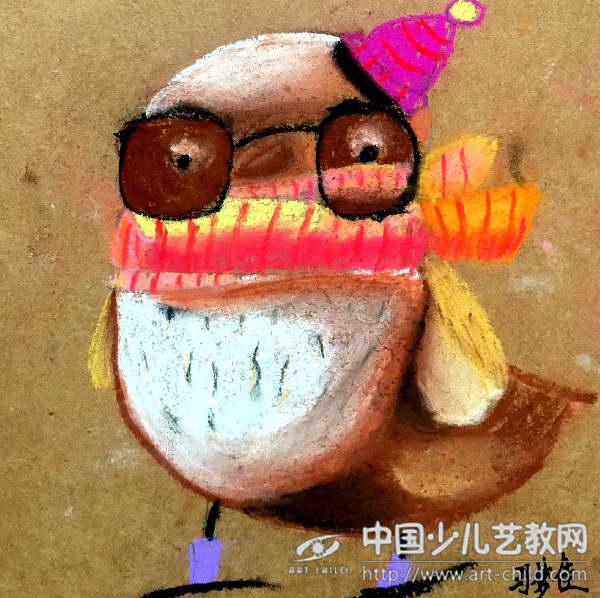 戴眼镜的小鸟——《少儿画苑》国际少儿书画大赛