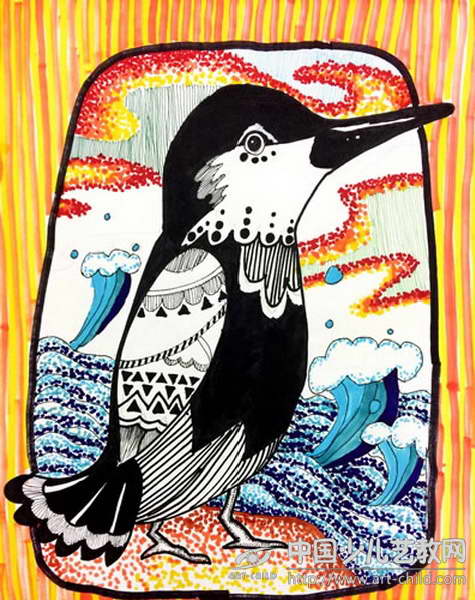 海浪与蜂鸟——《少儿画苑》国际少儿书画大赛作品赏析