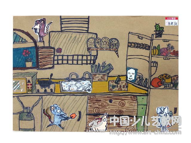 老鼠来家里捣乱啦——《少儿画苑》国际少儿书画大赛作品赏析
