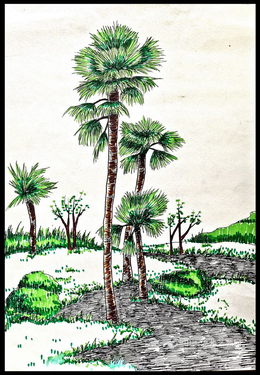 绿洲之韵——《少儿画苑》国际少儿书画大赛作品赏析