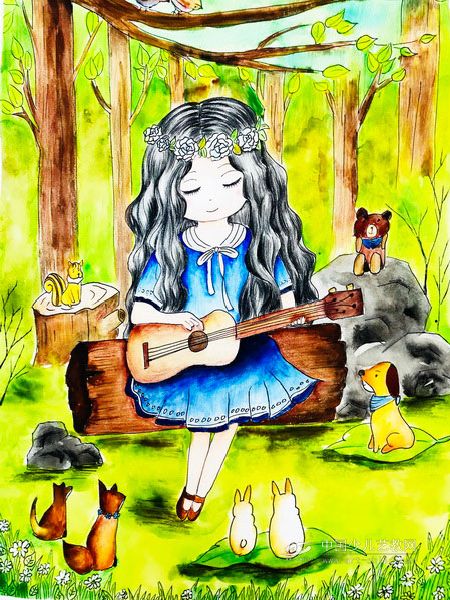 森林音乐会——《少儿画苑》国际少儿书画大赛作品赏析