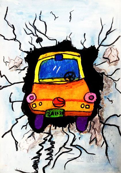 疯狂出租车——《少儿画苑》国际少儿书画大赛作品赏析