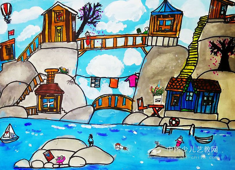 海岛假日——《少儿画苑》国际少儿书画大赛作品赏析
