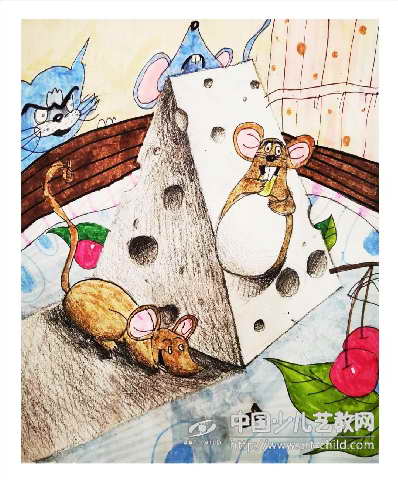偷吃奶酪的老鼠们 ——《少儿画苑》国际少儿书画大赛作品赏析