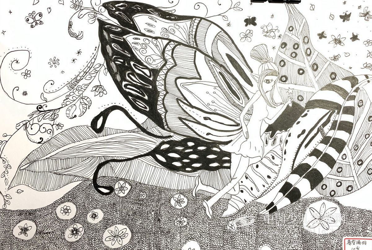 梦幻与纯真：蝴蝶姑娘——《少儿画苑》国际少儿书画大赛作品赏析
