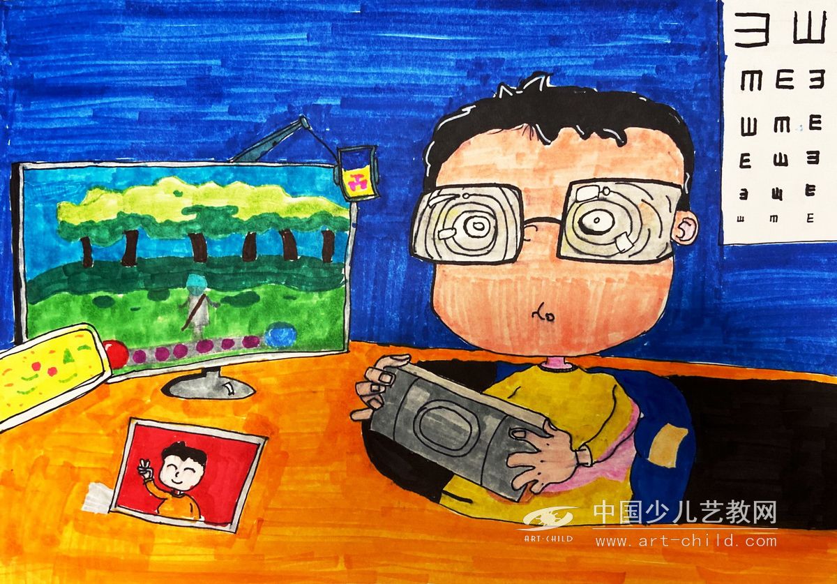 保护视力——《少儿画苑》国际少儿书画大赛作品赏析
