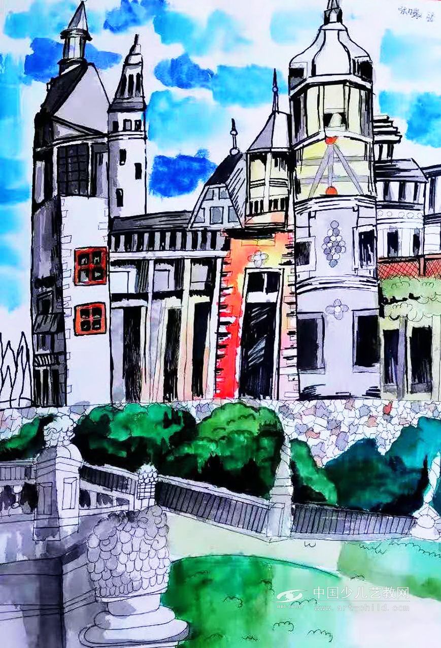 建筑风景——《少儿画苑》国际少儿书画大赛作品赏析