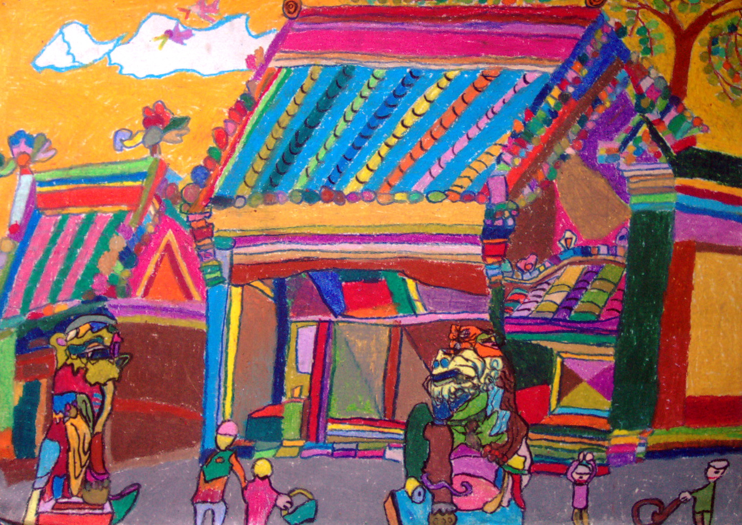 老房新妆——《少儿画苑》国际少儿书画大赛作品赏析