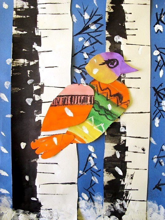 小鸟的冬天---《少儿画苑》国际少儿书画大赛作品赏析