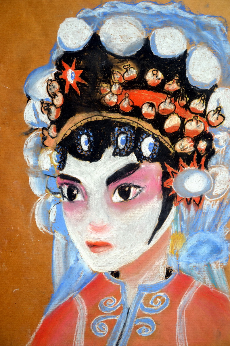 京剧花旦—《少儿画苑》国际少儿书画大赛作品赏析