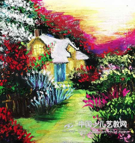 乡间小路--《少儿画苑》国际少儿书画大赛作品赏析