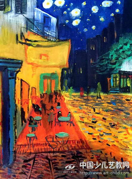 临摹梵高--《少儿画苑》国际少儿书画大赛作品赏析