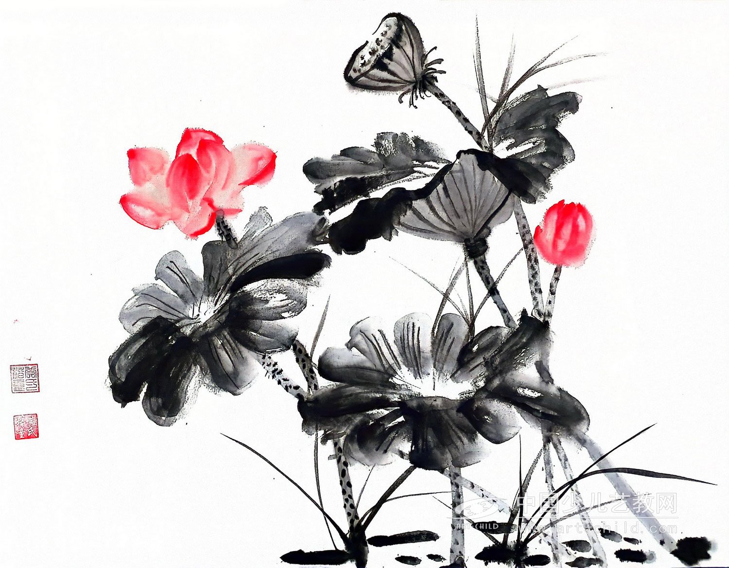 荷—《少儿画苑》国际少儿书画大赛作品赏析