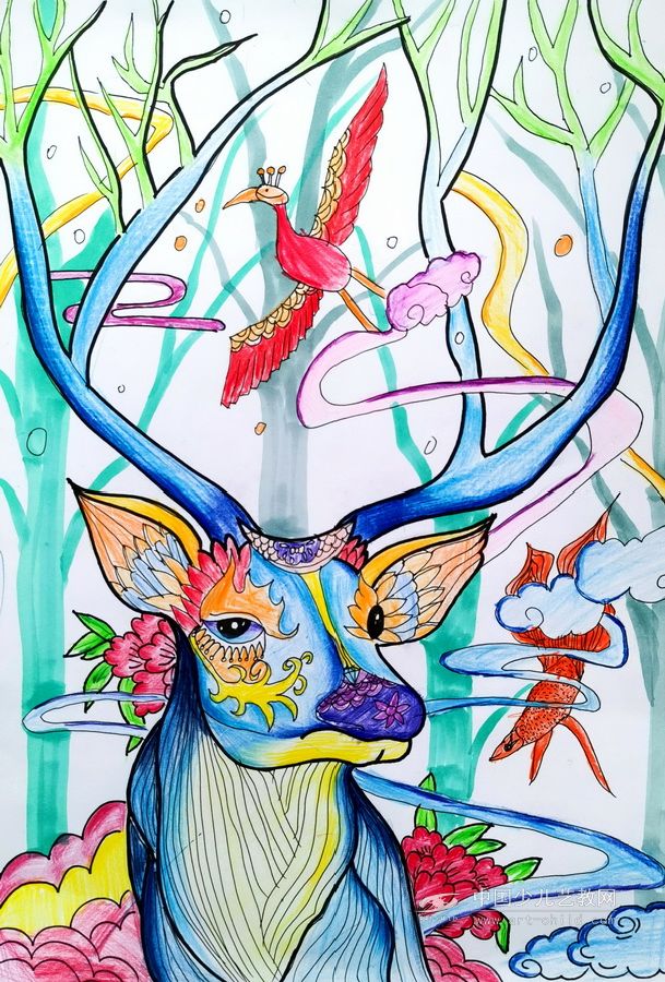 迷幻森林--《少儿画苑》国际少儿书画大赛作品赏析