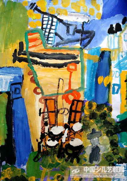 夜色下的安宁—《少儿画苑》国际少儿书画大赛作品赏析