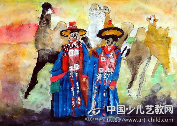 朝鲜族牧民--《少儿画苑》国际少儿书画大赛作品赏析