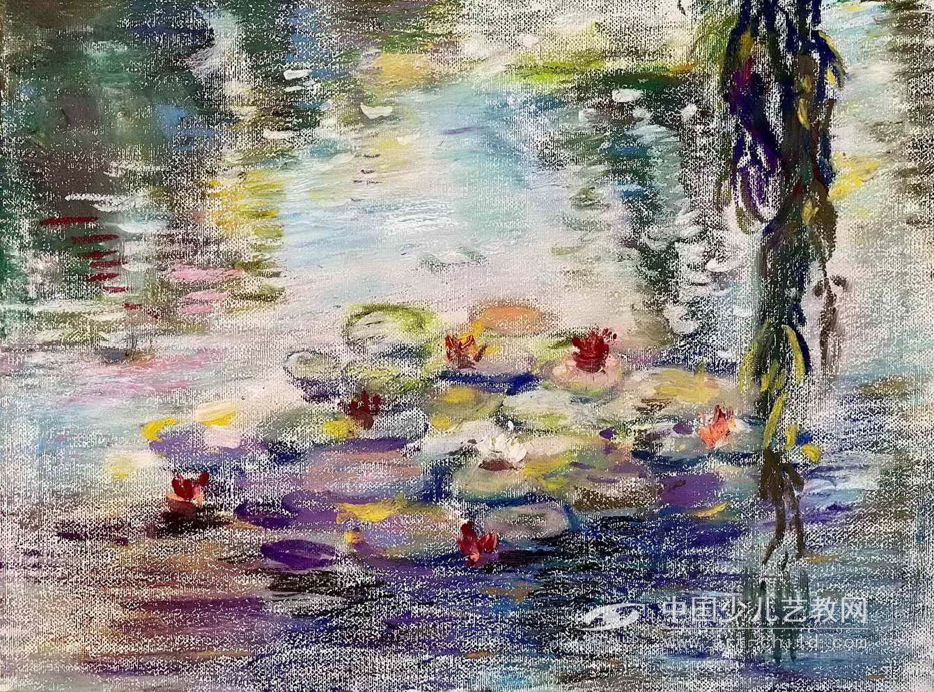 荷塘春色--《少儿画苑》国际少儿书画大赛作品赏析