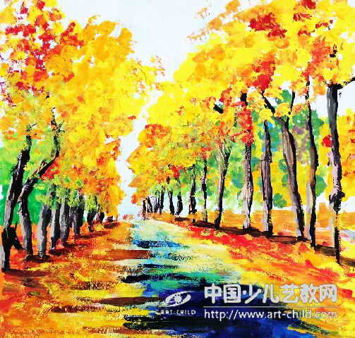 秋色—《少儿画苑》国际少儿书画大赛作品赏析