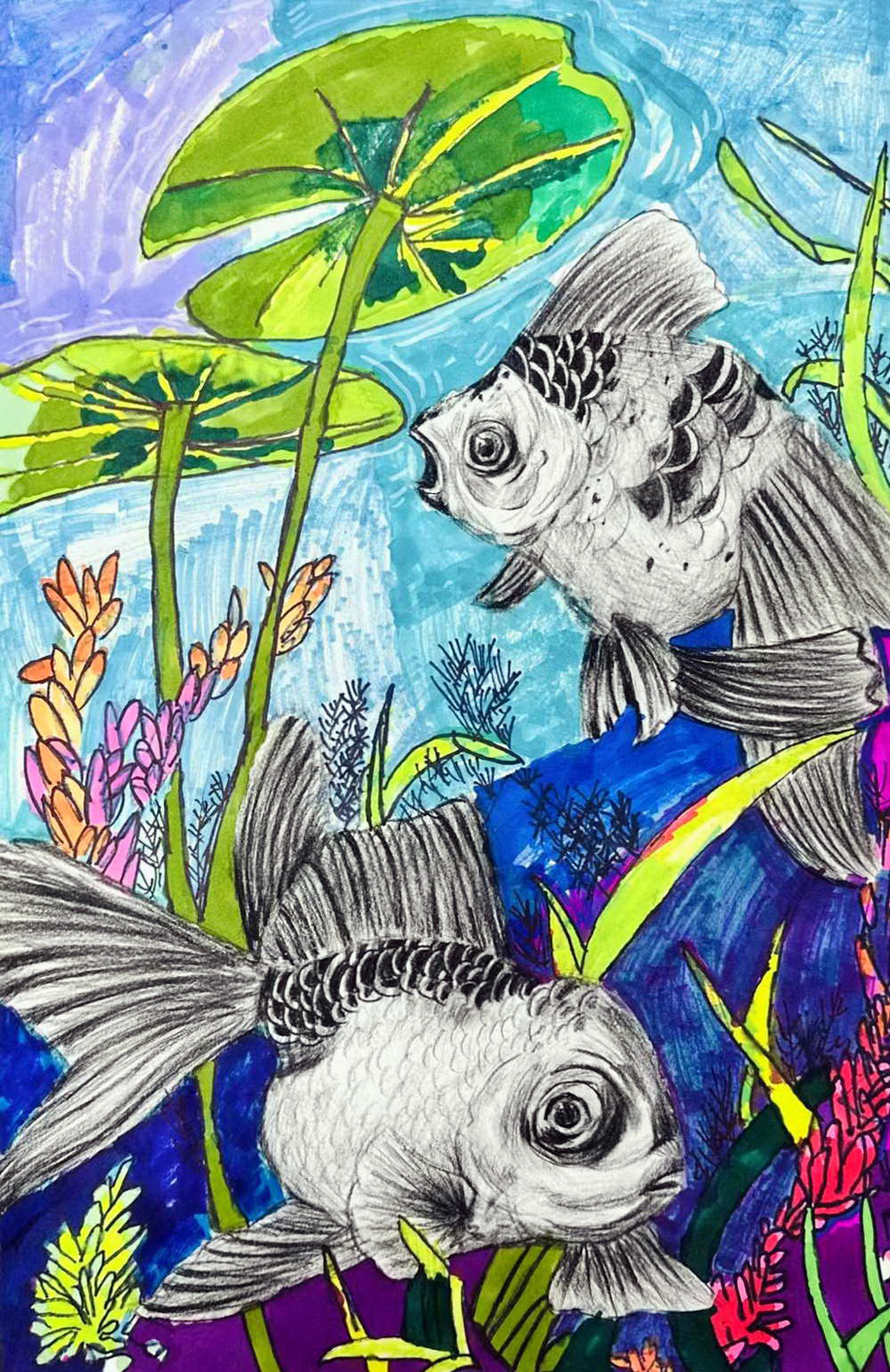 《金鱼》—选自《少儿画苑》国际少儿书画大赛