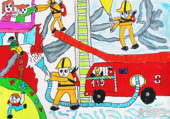 救火——《少儿画苑》第27届国际少儿书画大赛精品