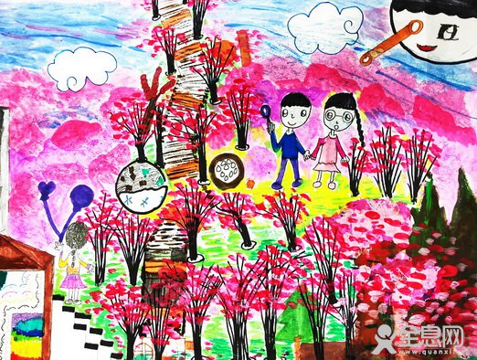 十里桃花--《少儿画苑》第27届国际少儿书画大赛精品