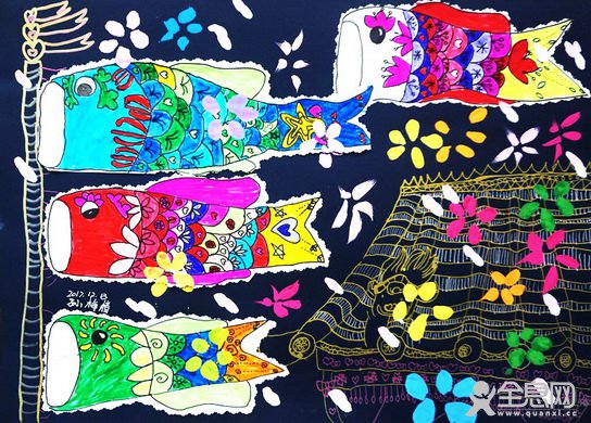 锦鲤旗——《少儿画苑》第27届国际少儿书画大赛精品