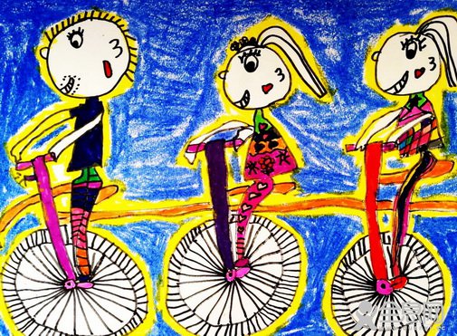 骑单车——《少儿画苑》第27届国际少儿书画大赛精品