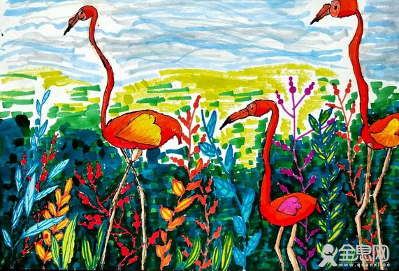 火烈鸟的春天——《少儿画苑》第27届国际少儿书画大赛精品