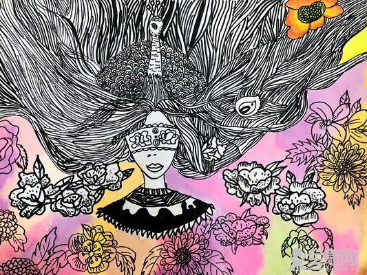孔雀公主创作——《少儿画苑》第29届国际少儿书画大赛精品