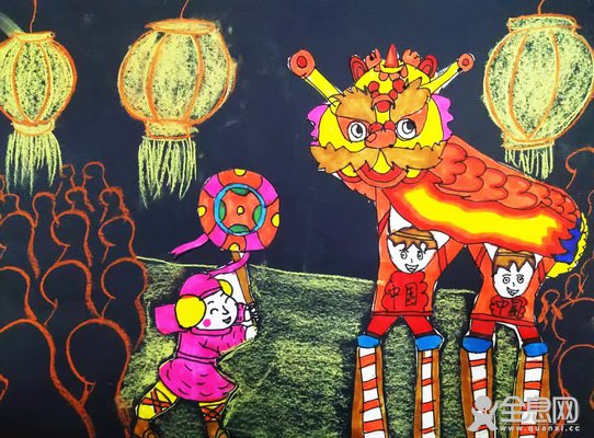 舞狮——《少儿画苑》第29届国际少儿书画大赛精品