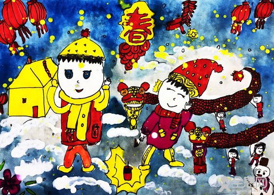 快乐的春节——《少儿画苑》第29届国际少儿书画大赛精品