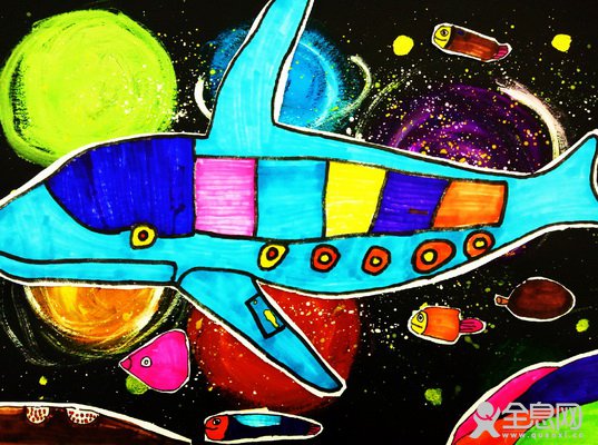 新式飞机——《少儿画苑》第29届国际少儿书画大赛精品