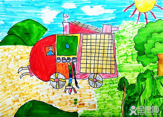 环境保卫车——《少儿画苑》第29届国际少儿书画大赛精品