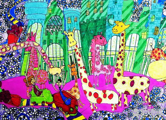 夜游动物园——《少儿画苑》第29届国际少儿书画大赛精品