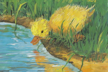 水粉画--春江水暖