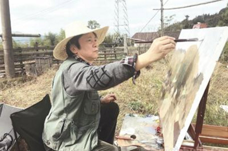 执子画笔画尔青山绿水之貌