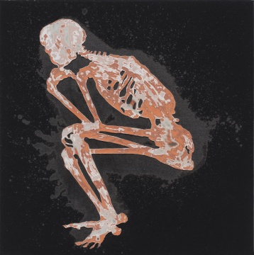 《思考者 II 》 80 × 80 cm 布面丙烯和腐蚀 2020-2021 