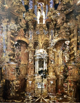 张钊瀛《神话派对—灵芝》140×180cm&nbsp;布面油彩&nbsp; 2017-2018&nbsp;