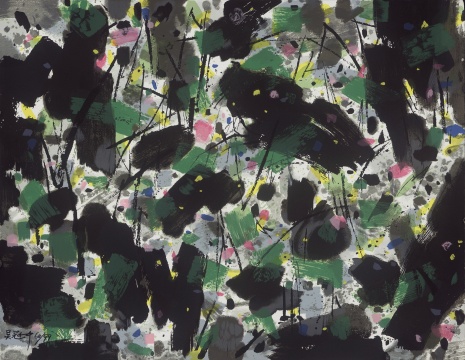 吴冠中&nbsp; 《荷塘》 &nbsp;56.5cm×73cm 签名丝网版画&nbsp;2007 
