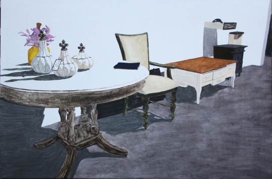 向梓綦 《桌子椅子桌子》60cm × 90cm 木板油画 2016 