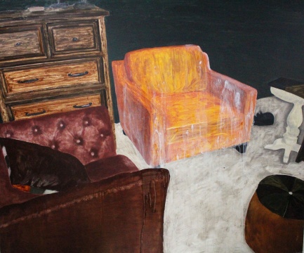 向梓綦 《黄沙发》100cm × 120cm 木板油画 2017 