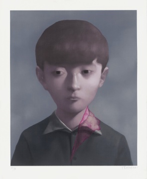 张晓刚&nbsp; 《大家庭系列》 77cm×63cm 签名石版画&nbsp; 2019 