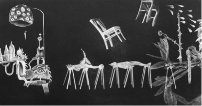 第六工作室《失控的世界1》 刘香君 34×64cm 铜版 2018 